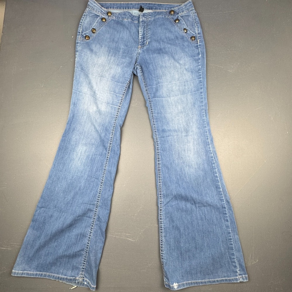 Gap Sailor Jeans Womens Size 12/31 Light Wash High Rise Flare Wide Leg Denim Y2K